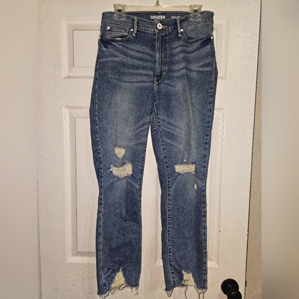 Levi's Denizen High Rise Vintage Slim Distressed Denim Jeans